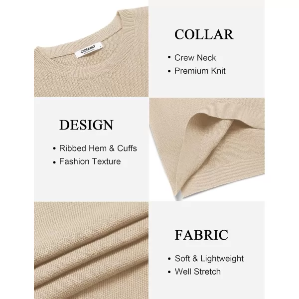 COOFANDY Mens Crew Neck Sweaters Long Sleeve Lightweight Knit Dress Pullover Sweaters