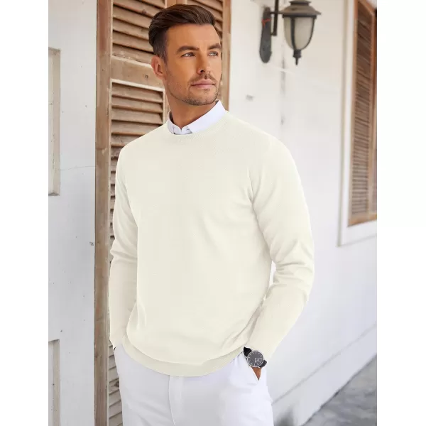 COOFANDY Mens Crew Neck Sweaters Long Sleeve Lightweight Knit Dress Pullover Sweaters