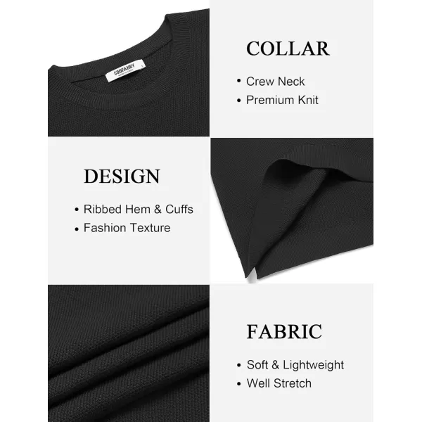 COOFANDY Mens Crew Neck Sweaters Long Sleeve Lightweight Knit Dress Pullover Sweaters