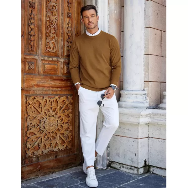 COOFANDY Mens Crew Neck Sweaters Long Sleeve Lightweight Knit Dress Pullover Sweaters
