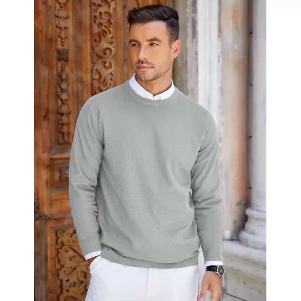 COOFANDY Mens Crew Neck Sweaters Long Sleeve Lightweight Knit Dress Pullover Sweaters