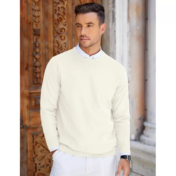 COOFANDY Mens Crew Neck Sweaters Long Sleeve Lightweight Knit Dress Pullover Sweaters