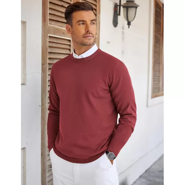 COOFANDY Mens Crew Neck Sweaters Long Sleeve Lightweight Knit Dress Pullover Sweaters