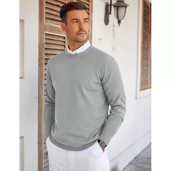 COOFANDY Mens Crew Neck Sweaters Long Sleeve Lightweight Knit Dress Pullover Sweaters