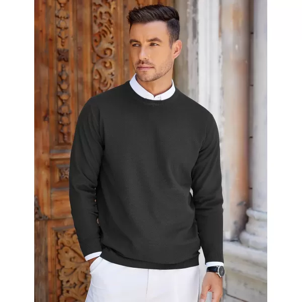 COOFANDY Mens Crew Neck Sweaters Long Sleeve Lightweight Knit Dress Pullover Sweaters