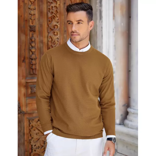 COOFANDY Mens Crew Neck Sweaters Long Sleeve Lightweight Knit Dress Pullover Sweaters