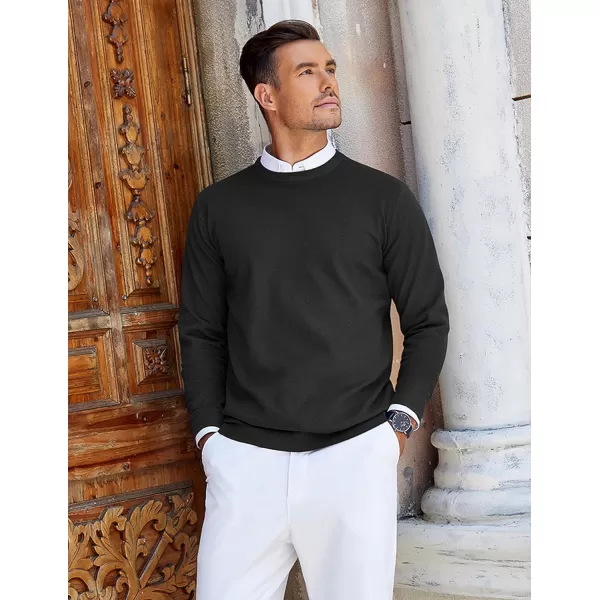 COOFANDY Mens Crew Neck Sweaters Long Sleeve Lightweight Knit Dress Pullover Sweaters