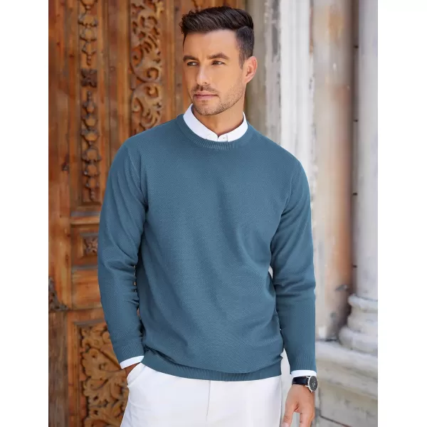 COOFANDY Mens Crew Neck Sweaters Long Sleeve Lightweight Knit Dress Pullover Sweaters