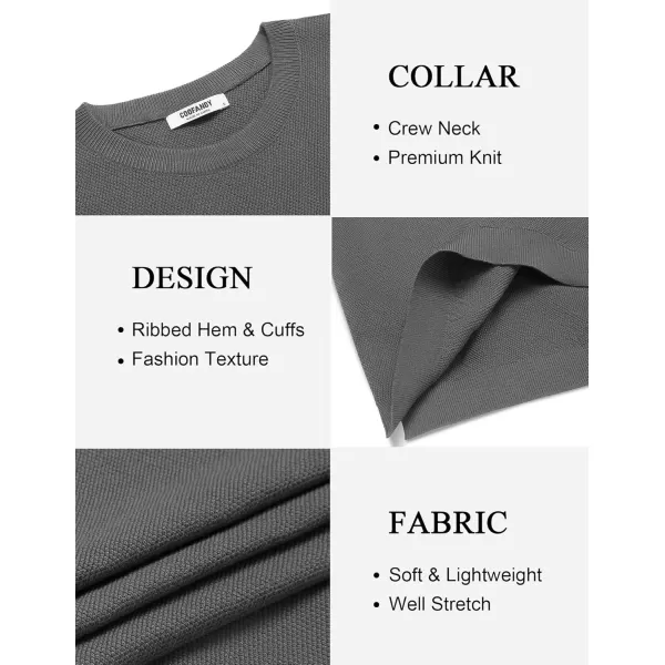 COOFANDY Mens Crew Neck Sweaters Long Sleeve Lightweight Knit Dress Pullover Sweaters