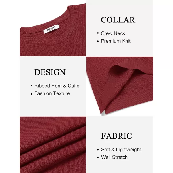COOFANDY Mens Crew Neck Sweaters Long Sleeve Lightweight Knit Dress Pullover Sweaters