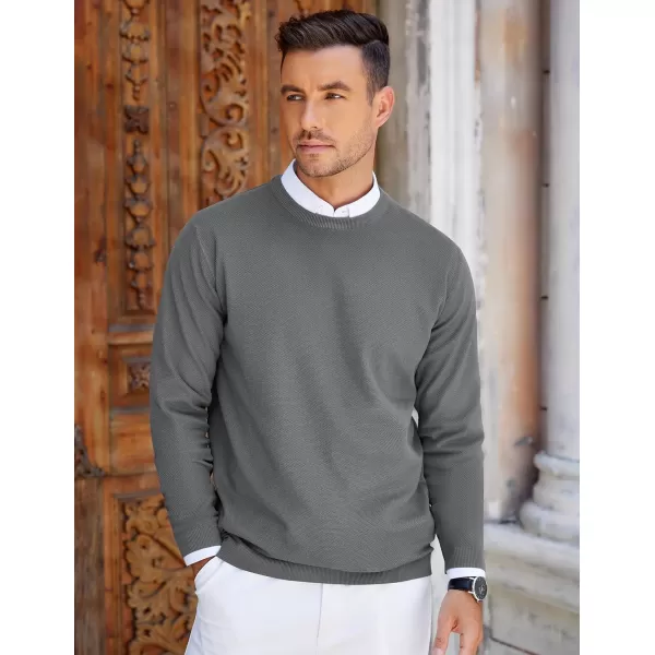 COOFANDY Mens Crew Neck Sweaters Long Sleeve Lightweight Knit Dress Pullover Sweaters