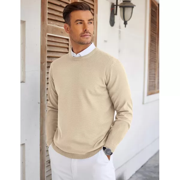COOFANDY Mens Crew Neck Sweaters Long Sleeve Lightweight Knit Dress Pullover Sweaters