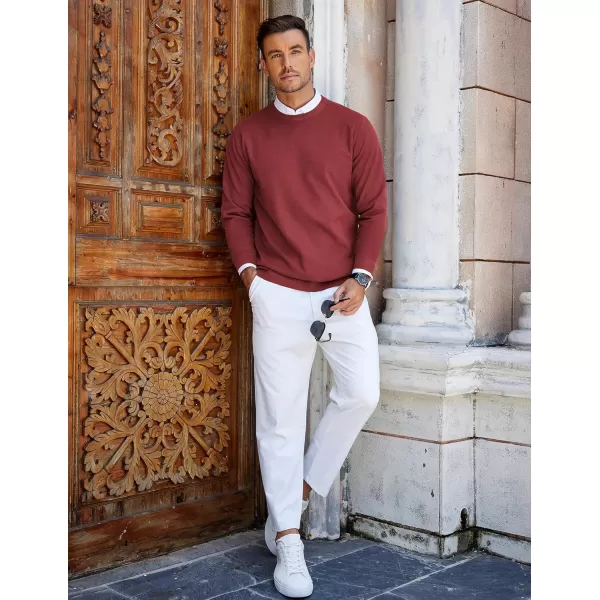 COOFANDY Mens Crew Neck Sweaters Long Sleeve Lightweight Knit Dress Pullover Sweaters
