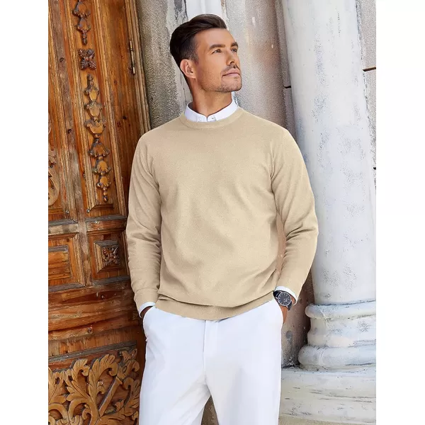 COOFANDY Mens Crew Neck Sweaters Long Sleeve Lightweight Knit Dress Pullover Sweaters