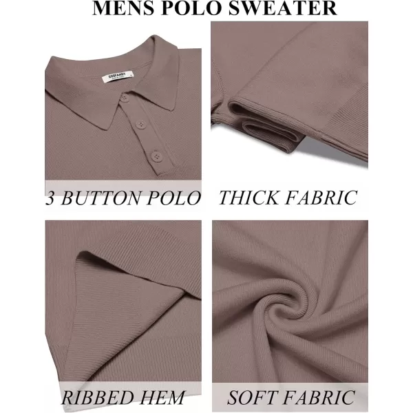 COOFANDY Mens Long Sleeve Polo Sweater Knit Polo Casual Thermal Pullover Sweater with Pocket