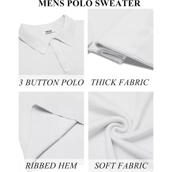 COOFANDY Mens Long Sleeve Polo Sweater Knit Polo Casual Thermal Pullover Sweater with Pocket