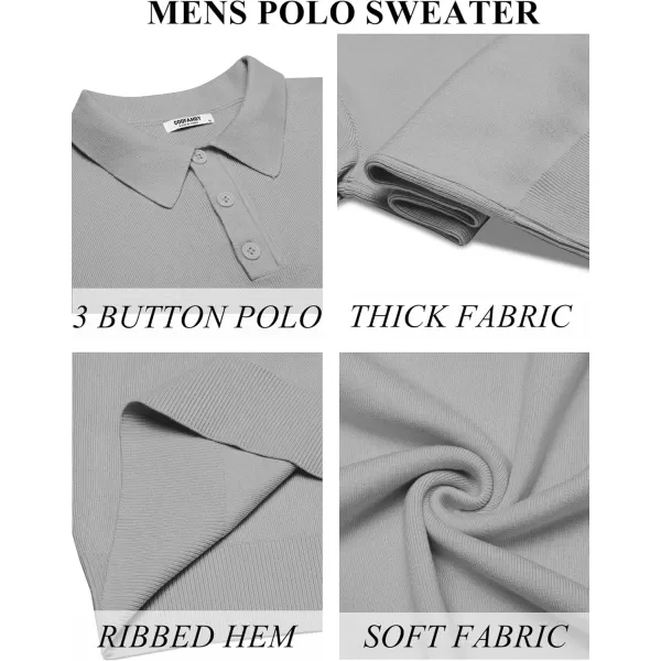 COOFANDY Mens Long Sleeve Polo Sweater Knit Polo Casual Thermal Pullover Sweater with Pocket