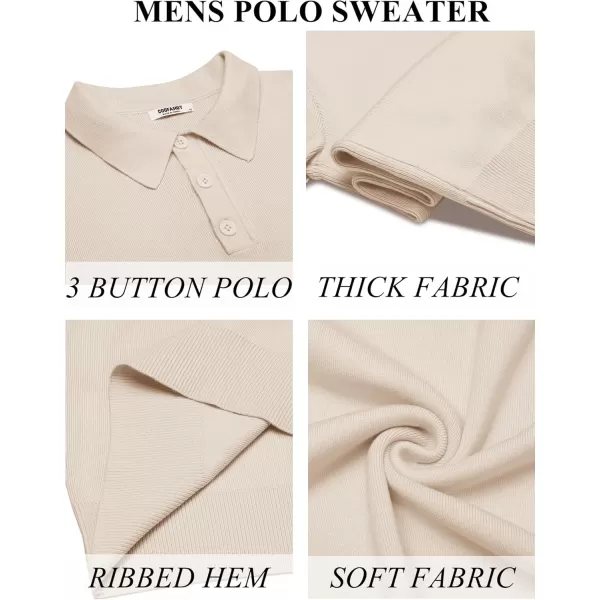 COOFANDY Mens Long Sleeve Polo Sweater Knit Polo Casual Thermal Pullover Sweater with Pocket