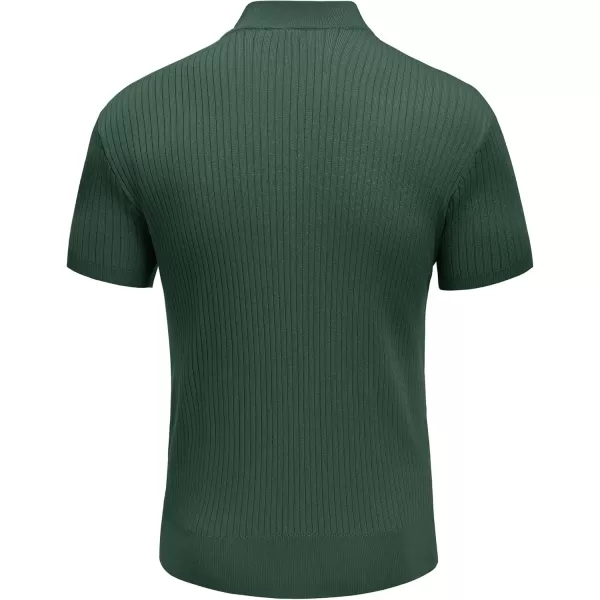 COOFANDY Men's Mock Turtleneck Sweater Short Sleeve Casual Basic Tops Ribbed Knit Pullover Solid Tee
