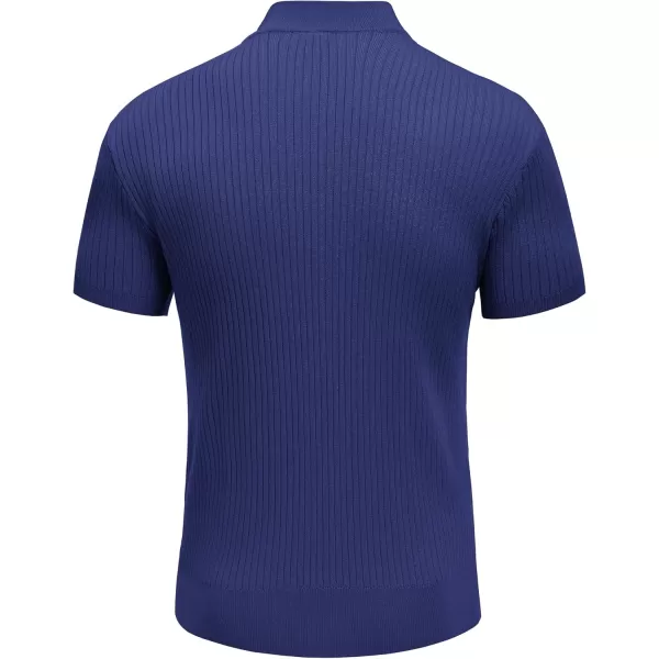 COOFANDY Men's Mock Turtleneck Sweater Short Sleeve Casual Basic Tops Ribbed Knit Pullover Solid Tee