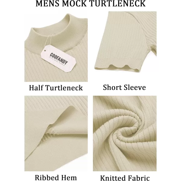COOFANDY Men's Mock Turtleneck Sweater Short Sleeve Casual Basic Tops Ribbed Knit Pullover Solid Tee