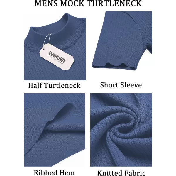 COOFANDY Men's Mock Turtleneck Sweater Short Sleeve Casual Basic Tops Ribbed Knit Pullover Solid Tee