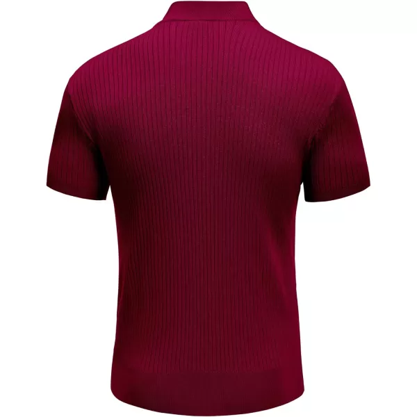 COOFANDY Men's Mock Turtleneck Sweater Short Sleeve Casual Basic Tops Ribbed Knit Pullover Solid Tee