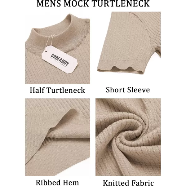 COOFANDY Men's Mock Turtleneck Sweater Short Sleeve Casual Basic Tops Ribbed Knit Pullover Solid Tee