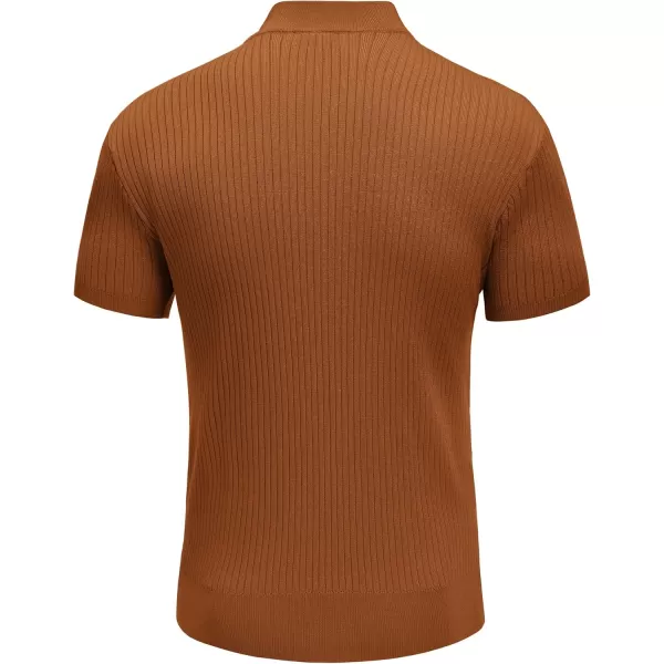 COOFANDY Men's Mock Turtleneck Sweater Short Sleeve Casual Basic Tops Ribbed Knit Pullover Solid Tee