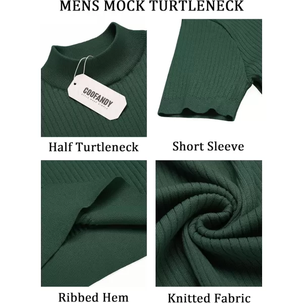 COOFANDY Men's Mock Turtleneck Sweater Short Sleeve Casual Basic Tops Ribbed Knit Pullover Solid Tee