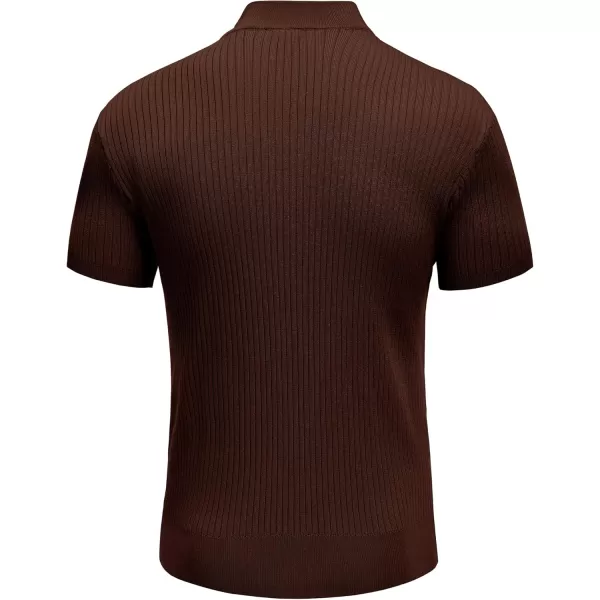 COOFANDY Men's Mock Turtleneck Sweater Short Sleeve Casual Basic Tops Ribbed Knit Pullover Solid Tee