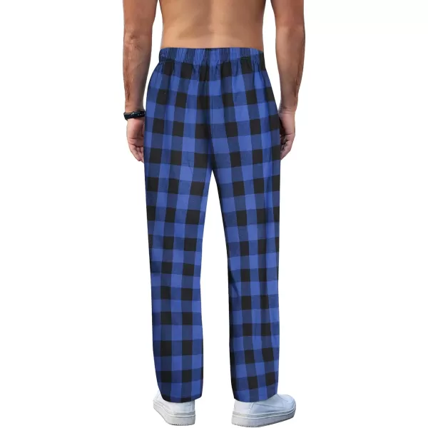 COOFANDY Men's Plaid Casual Pants Soft Cotton Pajama Pants Drawstring Checkered Lounge Sweatpant with Pockets