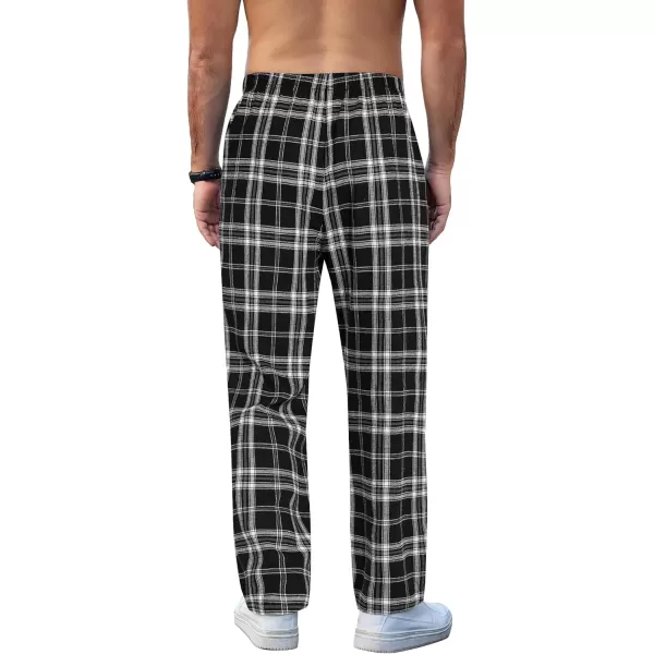 COOFANDY Men's Plaid Casual Pants Soft Cotton Pajama Pants Drawstring Checkered Lounge Sweatpant with Pockets