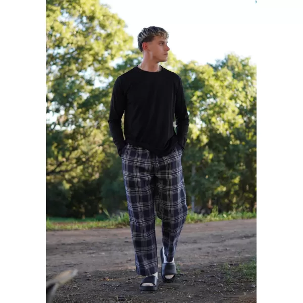 COOFANDY Men's Plaid Casual Pants Soft Cotton Pajama Pants Drawstring Checkered Lounge Sweatpant with Pockets