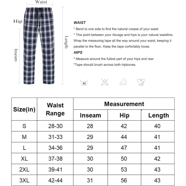 COOFANDY Men's Plaid Casual Pants Soft Cotton Pajama Pants Drawstring Checkered Lounge Sweatpant with Pockets