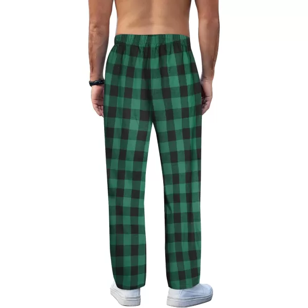 COOFANDY Men's Plaid Casual Pants Soft Cotton Pajama Pants Drawstring Checkered Lounge Sweatpant with Pockets