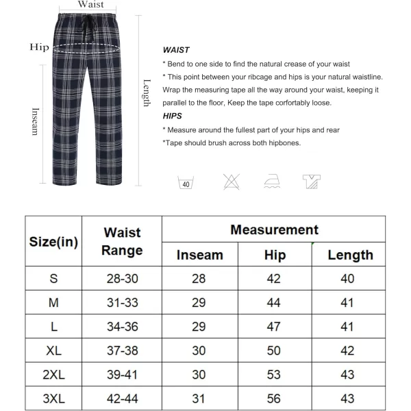 COOFANDY Men's Plaid Casual Pants Soft Cotton Pajama Pants Drawstring Checkered Lounge Sweatpant with Pockets