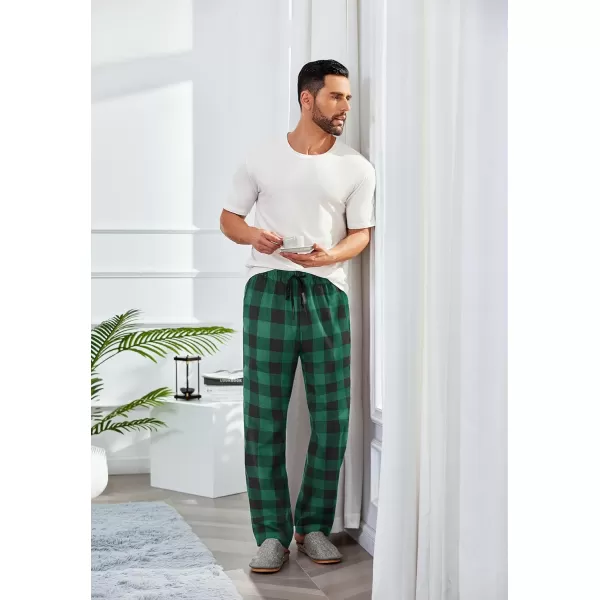 COOFANDY Men's Plaid Casual Pants Soft Cotton Pajama Pants Drawstring Checkered Lounge Sweatpant with Pockets