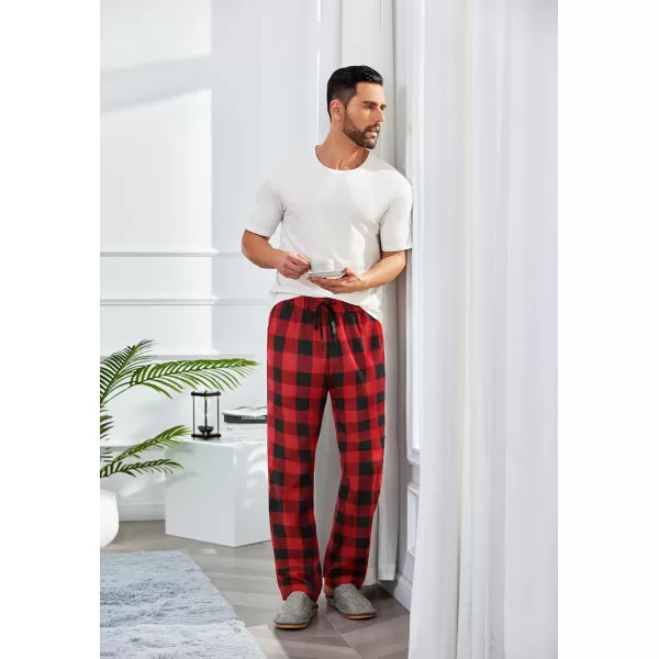 COOFANDY Men's Plaid Casual Pants Soft Cotton Pajama Pants Drawstring Checkered Lounge Sweatpant with Pockets