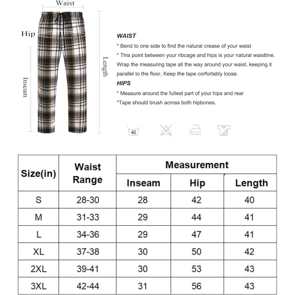 COOFANDY Men's Plaid Casual Pants Soft Cotton Pajama Pants Drawstring Checkered Lounge Sweatpant with Pockets)