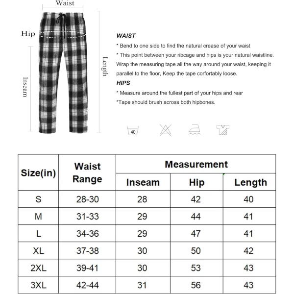 COOFANDY Men's Plaid Casual Pants Soft Cotton Pajama Pants Drawstring Checkered Lounge Sweatpant with Pockets)