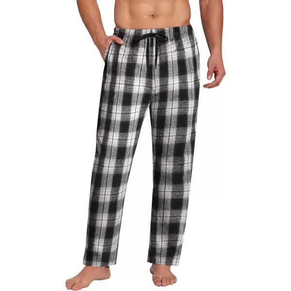 COOFANDY Men's Plaid Casual Pants Soft Cotton Pajama Pants Drawstring Checkered Lounge Sweatpant with Pockets)