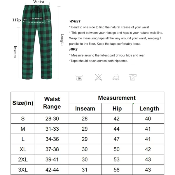 COOFANDY Men's Plaid Casual Pants Soft Cotton Pajama Pants Drawstring Checkered Lounge Sweatpant with Pockets