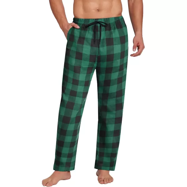 COOFANDY Men's Plaid Casual Pants Soft Cotton Pajama Pants Drawstring Checkered Lounge Sweatpant with Pockets