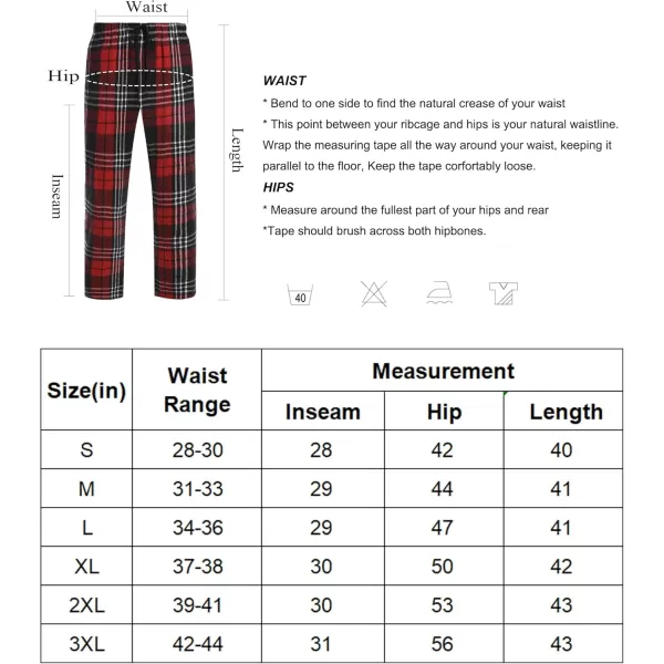 COOFANDY Men's Plaid Casual Pants Soft Cotton Pajama Pants Drawstring Checkered Lounge Sweatpant with Pockets)