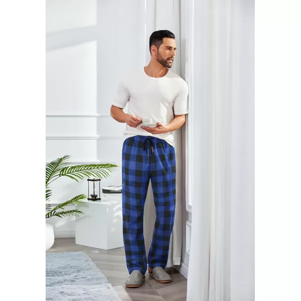 COOFANDY Men's Plaid Casual Pants Soft Cotton Pajama Pants Drawstring Checkered Lounge Sweatpant with Pockets