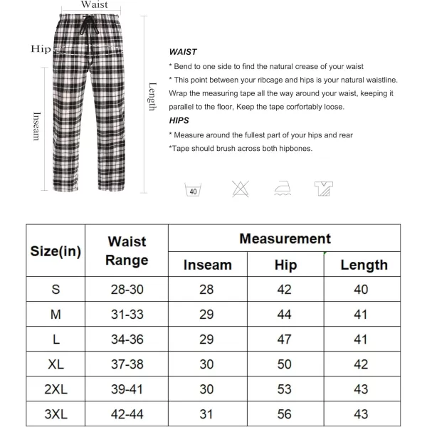 COOFANDY Men's Plaid Casual Pants Soft Cotton Pajama Pants Drawstring Checkered Lounge Sweatpant with Pockets