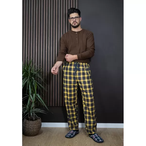 COOFANDY Men's Plaid Casual Pants Soft Cotton Pajama Pants Drawstring Checkered Lounge Sweatpant with Pockets