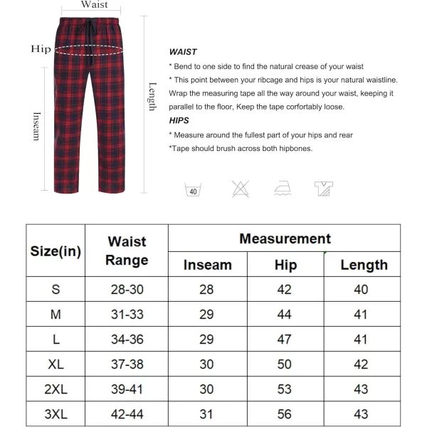 COOFANDY Men's Plaid Casual Pants Soft Cotton Pajama Pants Drawstring Checkered Lounge Sweatpant with Pockets
