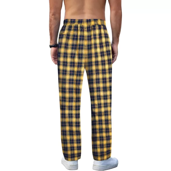 COOFANDY Men's Plaid Casual Pants Soft Cotton Pajama Pants Drawstring Checkered Lounge Sweatpant with Pockets